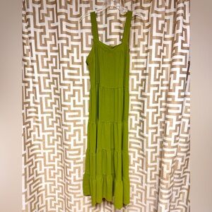 Max Studio Lime Green Tiered Maxi Dress